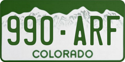 CO license plate 990ARF