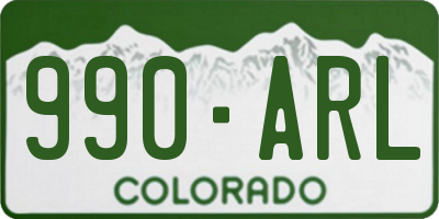 CO license plate 990ARL