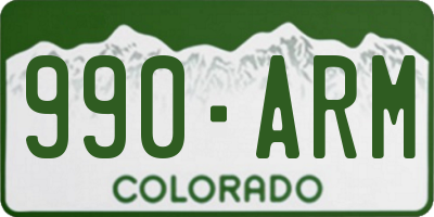 CO license plate 990ARM