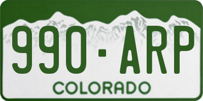 CO license plate 990ARP