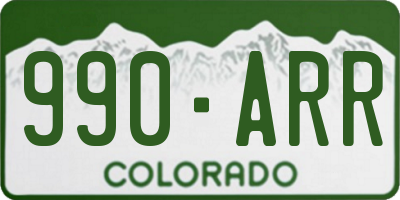 CO license plate 990ARR