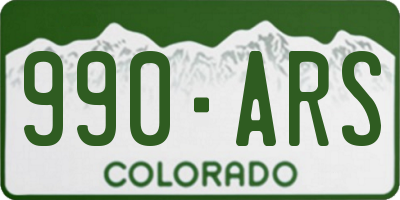 CO license plate 990ARS