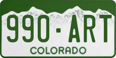 CO license plate 990ART