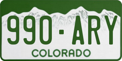 CO license plate 990ARY