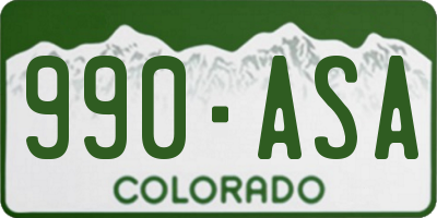 CO license plate 990ASA