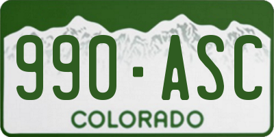 CO license plate 990ASC