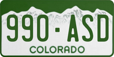 CO license plate 990ASD
