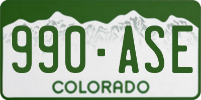 CO license plate 990ASE