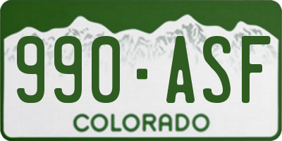CO license plate 990ASF