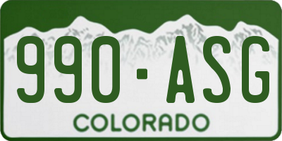 CO license plate 990ASG