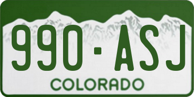 CO license plate 990ASJ