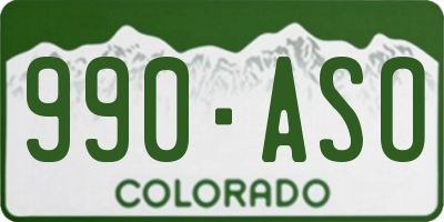 CO license plate 990ASO