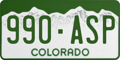 CO license plate 990ASP