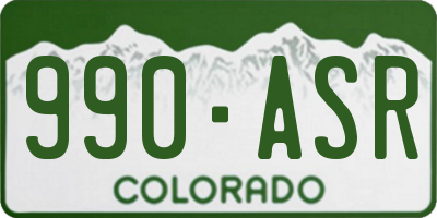 CO license plate 990ASR