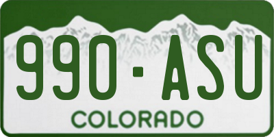 CO license plate 990ASU
