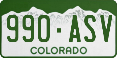 CO license plate 990ASV