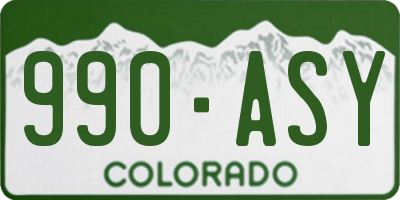 CO license plate 990ASY