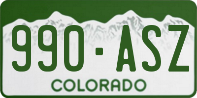 CO license plate 990ASZ