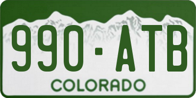 CO license plate 990ATB