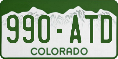 CO license plate 990ATD