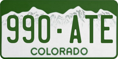 CO license plate 990ATE