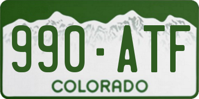 CO license plate 990ATF