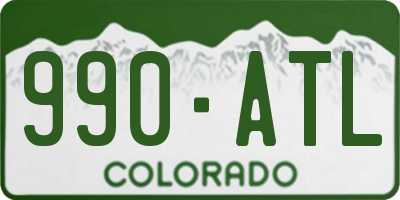CO license plate 990ATL