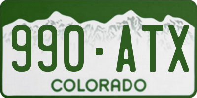 CO license plate 990ATX