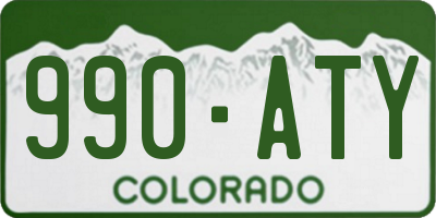CO license plate 990ATY
