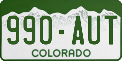 CO license plate 990AUT