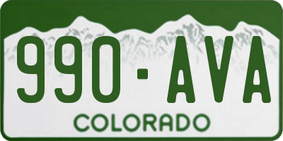 CO license plate 990AVA
