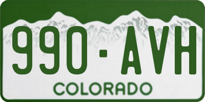 CO license plate 990AVH