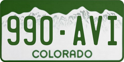 CO license plate 990AVI