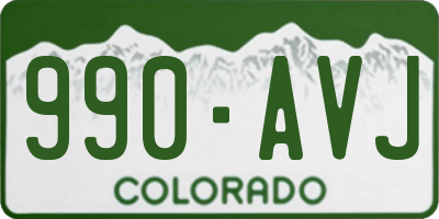 CO license plate 990AVJ