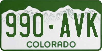 CO license plate 990AVK