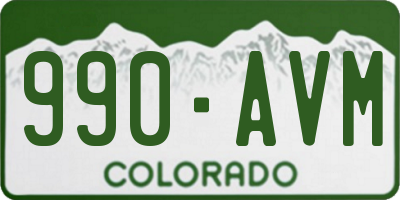 CO license plate 990AVM