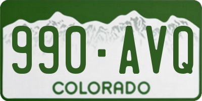 CO license plate 990AVQ