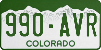 CO license plate 990AVR