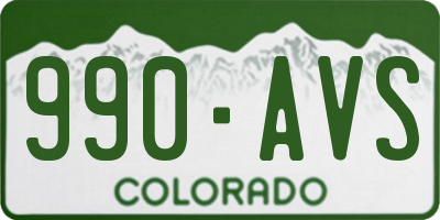 CO license plate 990AVS