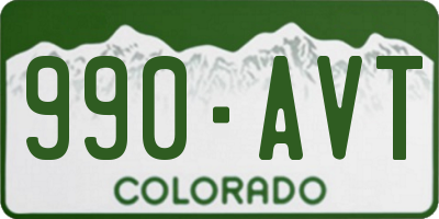 CO license plate 990AVT