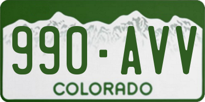CO license plate 990AVV
