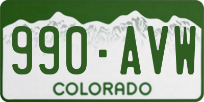 CO license plate 990AVW