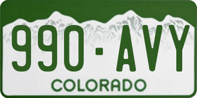 CO license plate 990AVY