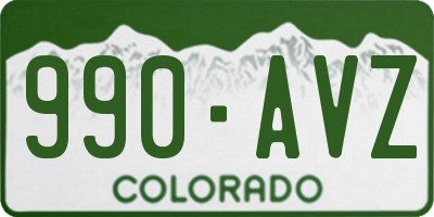 CO license plate 990AVZ