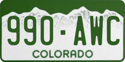 CO license plate 990AWC