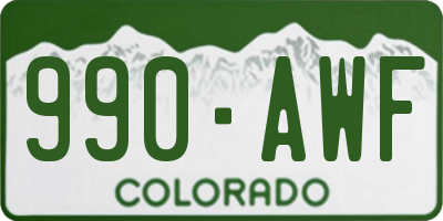 CO license plate 990AWF