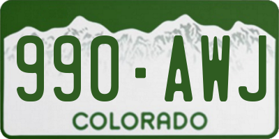 CO license plate 990AWJ