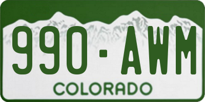 CO license plate 990AWM