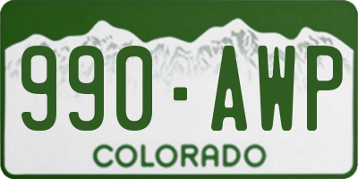 CO license plate 990AWP