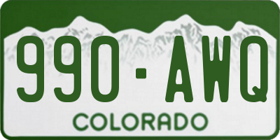 CO license plate 990AWQ
